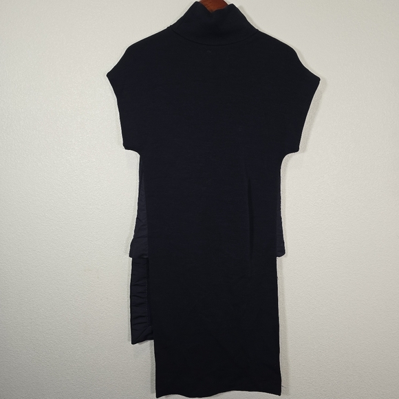 COS Womens XS Blue Wool Blend Mock Neck‎ High Low Shift Dress Short Sleeve - Picture 5 of 11